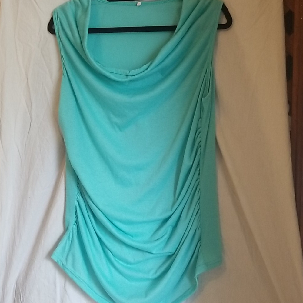 3xl super soft cowl neck top with side ruching